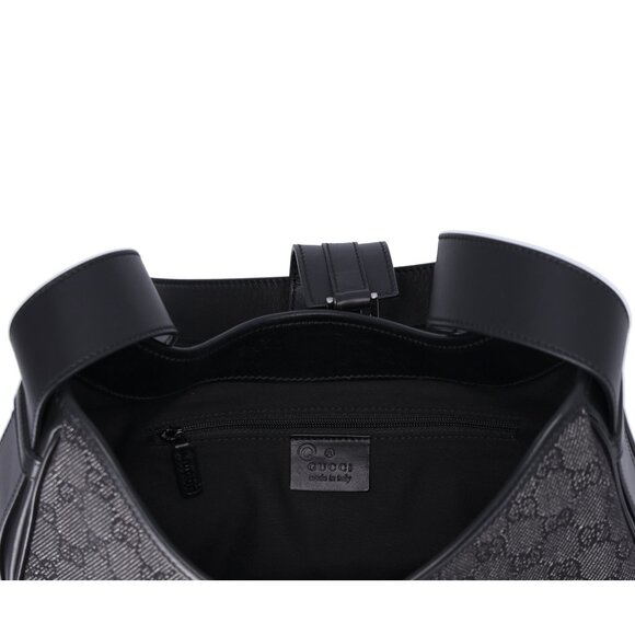GUCCI GG Shoulder Bag 92736 Black Jacquard Leather Gray - Picture 7 of 7